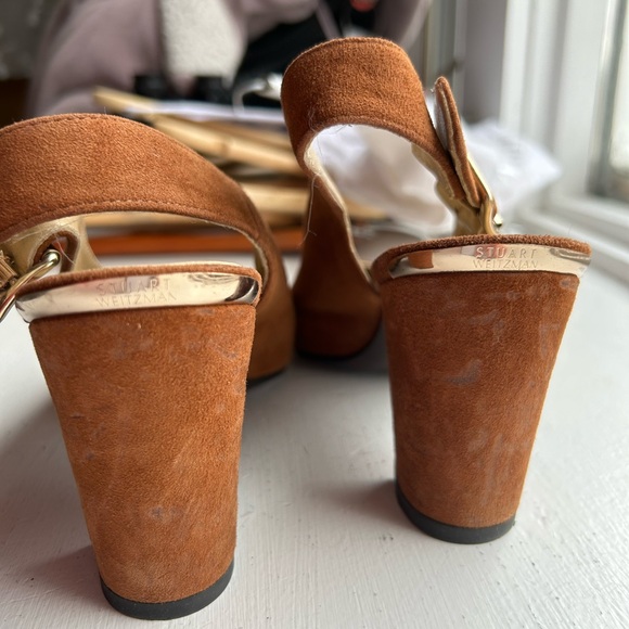 Stuart Weitzman Briwn Suede Slingbacks - Picture 3 of 8
